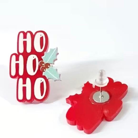 Christmas Ho Ho Ho Earrings - Picture 1 of 1